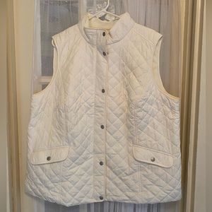 NWT Talbots Diamond Quilted Vest, Fleece Lined